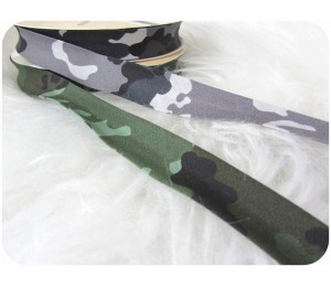 Schrägband Camouflage grün oder grau 18mm